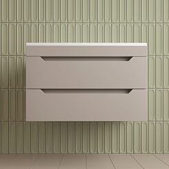 Style Line Тумба с раковиной Остин 80 подвесная крем – фотография-3